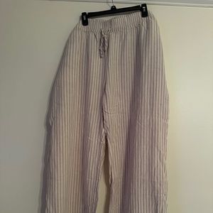 A new day 2xl tan and cream striped linen pants